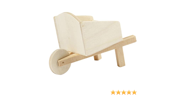 greedeko - Carretilla en Miniatura para Manualidades, 11 x 6 cm, Madera, decoración DIY