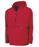 Charles River Apparel Men's Pack-N-Go Windbreaker Pullover, Red, Large