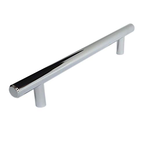 French Furniture Fittings T Bar Kitchen Cabinet Handles (Sets of 6), Boss Bar Bow Handles 96mm, 128mm, 160mm.Polished Chrome Finish. for Kitchen Cabinet & wardrobes by FFF. (96mm Between fixings)