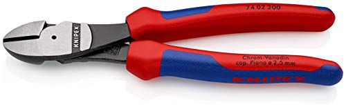 KNIPEX Kraft-Seitenschneider mit Comfort-Griffen schwarz atramentiert 200 mm, 74 02 200