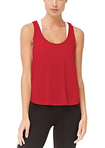 image for Mippo Women's Sexy Open Back Workout Tops Backless Yoga Tops Loose Fit