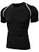 Neleus Men's Running Compression Shirts,5013,3 Pack,Black,L,EU XL