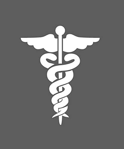 Amazon Crdesign カドゥケウス蛇医療エンブレム ビニールデカール ノートパソコン 車 トラック バンパー ウィンドウステッカー ホワイト Crd Csme ステッカー デカール 車 バイク