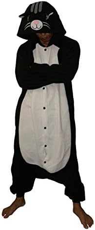 COCOPLAY Unisex Adult Cartoon Animal Black Cat Pyjamas Onesie Anime Sleepwear Cosplay Costume