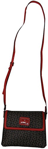 Women's Purse Handbag Skyler Mini Crossbody Brown/Red Multi Guess