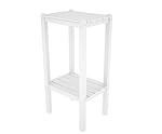 POLYWOOD BSTWH Two Shelf Bar Side Table, White
