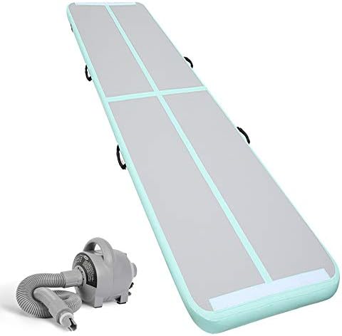 Mylido 6.56ft/9.84ft/13ft/16.4ft/19.69ft/26ft/33ft/39ft Air Track Tumbling Mat for Gymnastics Inflatable Airtrack Floor Mats with Electric Air Pump for Home Use