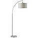 Amazon Brand – Rivet Modern Arc Standing Floor Lamp with Grey Fabric Shade, Bulb Included, 69