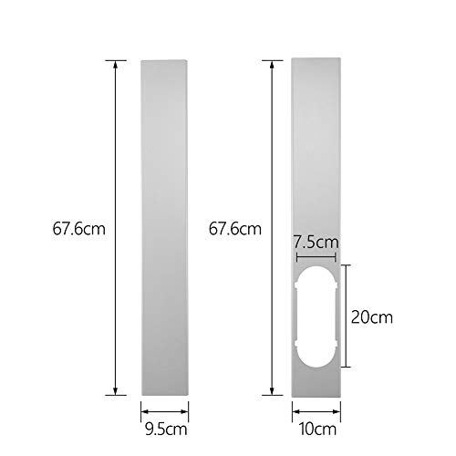 dezirZJjx Air Conditioner Accessories, 2Pcs Window Slide Kit Plate +5.9'' Window Adapter Tube Connector +5.90" Exhaust Hose for Portable Air Conditioner - Thumbnail 5