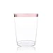 10oz Premium Rose Gold Trim - Hard Clear Plastic Cups - 100 pack Wedding/Party Disposable Tumblers - Rose Gold Rim - Elegant Party Cups