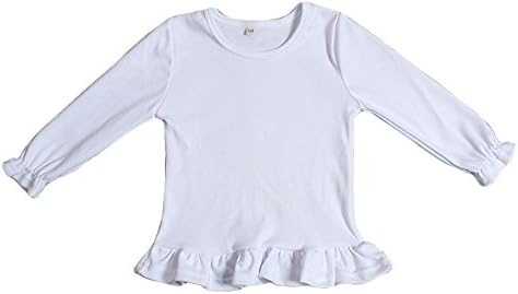 AierBaby Kids Girls Solid Color Long Sleeve Cotton Casual T-Shirts 7-8T