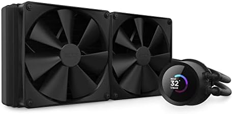 NZXT Kraken 280 - RL-KN280-B1-280mm AIO CPU Liquid Cooler - Customizable 1.54" Square LCD Display for Images, Performance Metrics and More - High-Performance Pump - 2 x F140P Fans - Black