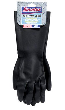 Spontex Technic Gloves 450 Heavy Neoprene , Cotton Flock Lining Medium Carded