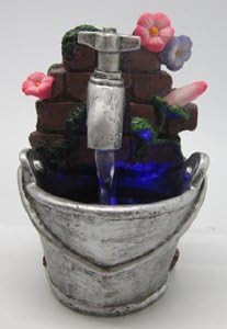 Morning Glory Statue Kiver Tabletop Fountain With Blue Lighting
