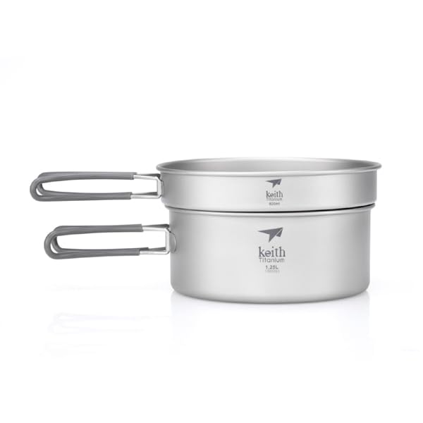 Keith set of titanium stove and pan Ti6017