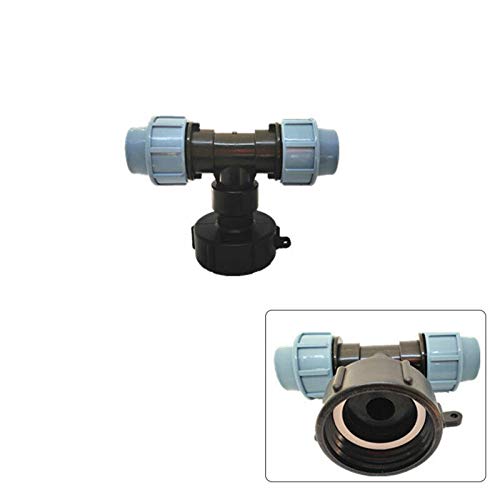 IBC Tank Thread Connector POWERTOOL IBC Tank Adapter S60X6 to Mdpe Water Pipe Fittings for IBC Water Tanks (Three-Way Outlet 25mm)