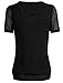 Blouse Top,Timeson Womens Basic Elegant Soft Round Neck Short Sleeve Chiffon Blouse Tops Medium Black