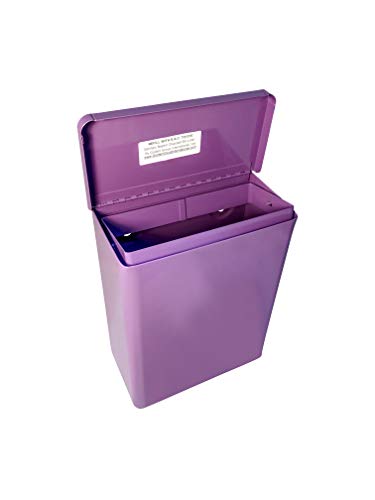 Sanitary Napkin Receptacle, Surface Mount, Steel, 1 gal, Measures: 7 ½ " w x 9 3/4 " H x 4" D (Lavender)