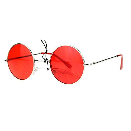 SA106 Summer Color Gradient Lens Circle Lens Round Hippie Sunglasses Red