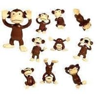 Monkey Figures 40 Tiny Little Plastic Animals Mini Chimp Small Party Favors Figurines Lot Bag