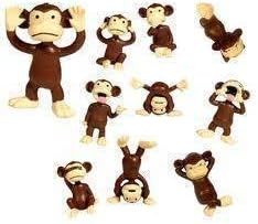 Monkey Figures 40 Tiny Little Plastic Animals Mini Chimp Small Party Favors Figurines Lot Bag