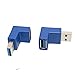 VCZHS USB3.0 AM to AF L Shape Converter Adapter USB 3.0 A Male to A Female 90 Degree Angle Plug Blue (Pack of 2)