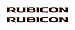 Jeep wrangler rubicon 10A style 2 color hood decal sticker pair black with red outline die cut