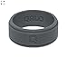 QALO Men's Silicone Ring, Charcoal (Size 8) - Step Edge Q2X - Mens Wedding Bands - Breathable & Durable Silicone Rings for Men - Thick Rubber Engagement Rings for Him - 9mm x 2mm