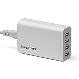 Mopower 36 Watt 7.2A Universal Portable USB Charger with Auto Detect Technology, 4-Port-White