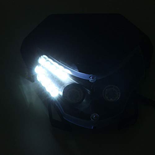 Miaomiaogo 12V Universal Motorcycle Headlights LED Dirtbike Motorcycle LED Headlight Fairing Light Replacement