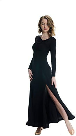 Miari Ballroom Dance Simone Smooth Skirt (Medium, Black)