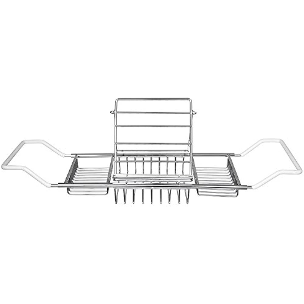 Bathroom Trays Bathtub Caddy Stainless Steel With Extending Sides And