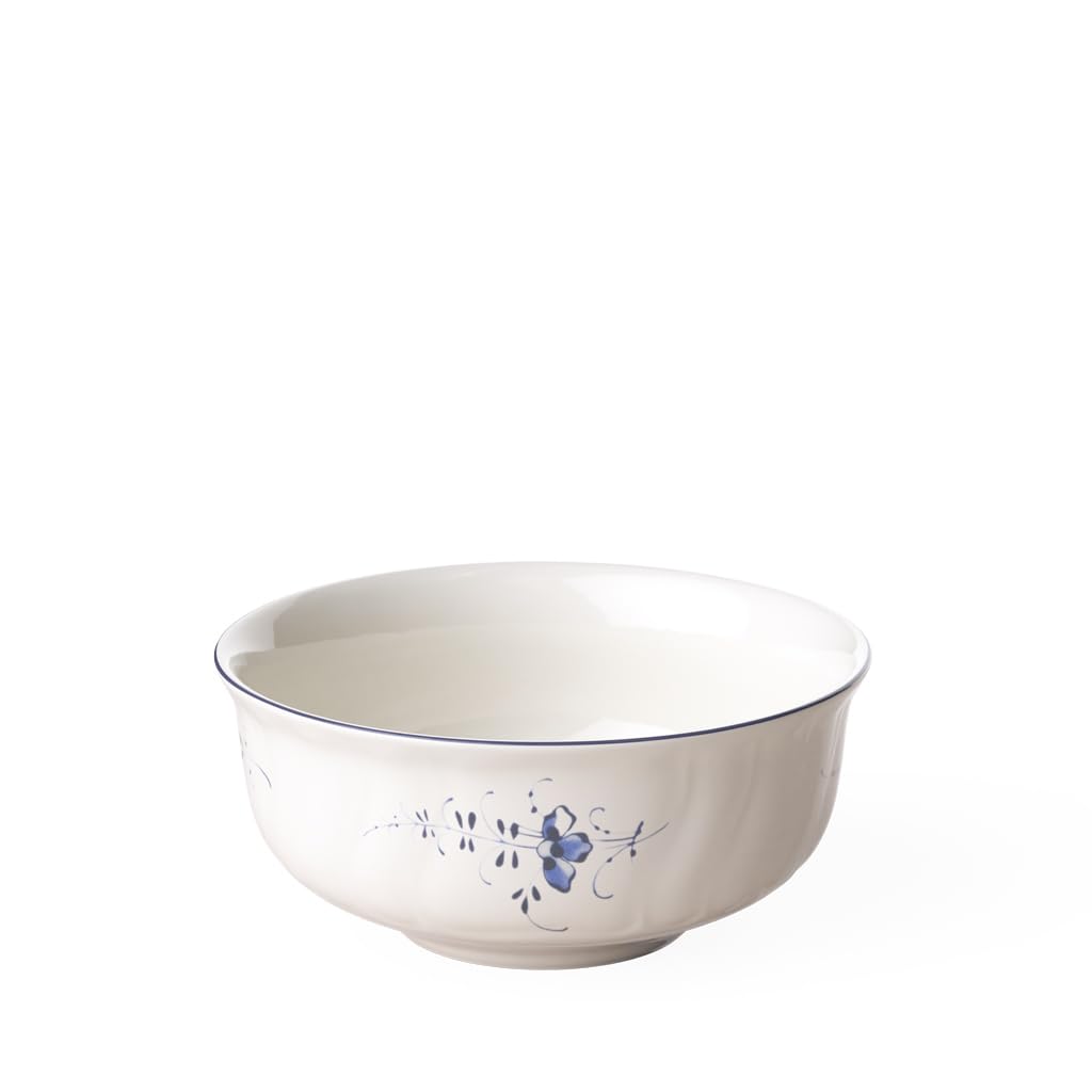 Villeroy & Boch Old Luxembourg Dessert Bowl, Premium Porcelain, White/Blue