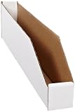Aviditi BINBWZ218 Corrugated Open Top Bin Box, 18" Length x 2" Width x 4-1/2" Height, Oyster White (Case of 50)