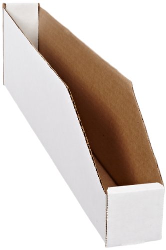 Aviditi BINBWZ218 Corrugated Open Top Bin Box, 18" Length x 2" Width x 4-1/2" Height, Oyster White (Case of 50)