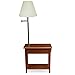 Haven Ridge Solid Wood Side Table with Built-In Swing Arm Lamp and Drawer, Medium Oak Brown, Perfect for Entryways, Living Rooms, and Small Spaces – Leick Home, 9037-MED