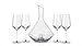 Miko Wine Decanter With 4 Wine Glasses, Hand Blown Lead Free Crystal Wine Decanter Set (Sphere/Indent)
