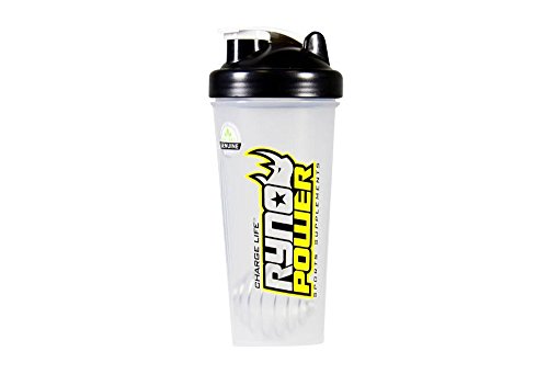 Ryno Power Charge Life Blender Bottle with Shaker Ball - 28 oz Clear, Sports Supplements Accessory