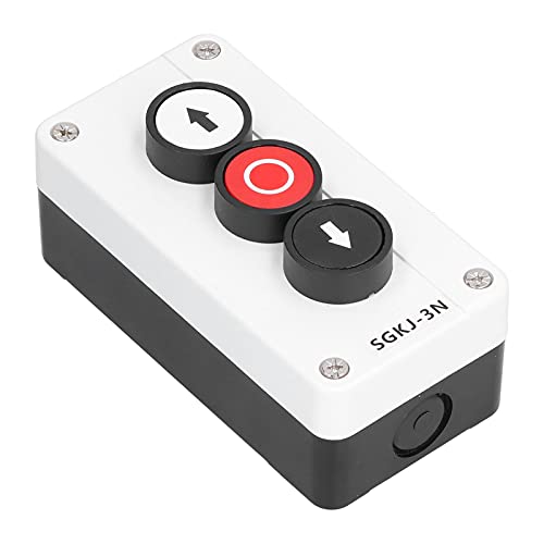Momentary Switch Station Box, Emergency Stop Switch Up Down Push Button Up and Down Stop Control Push Button for Winch Roller Door Truck Tail Lift Waterproof IP32 (SGKJ-3N)