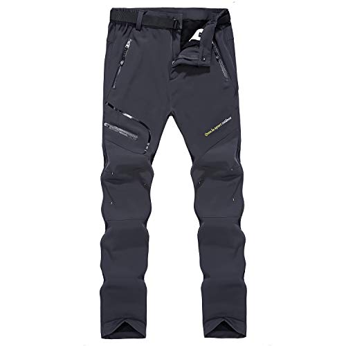 Naudamp Womens Outdoor Quick Dry Hiking Trousers Winter Softshell Windproof Fleece Lined Walking Climbing Pants