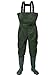 no!no! Chest Waders,Waiters,Hip Waders,Fishing Waders for Men and Women Waterproof Nylon/PVC Bootfoot Hunting Waders with Boots Fishing Waiters with Wading Boots,Lightweight Green Waders