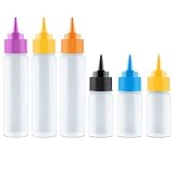 Writer Bottles - 6 Easy Squeeze Applicator Bottles - 3 each (1 and 2 Ounce) - Cookie Cutters and Cake Decorating, Food Coloring and Royal Icing Supplies