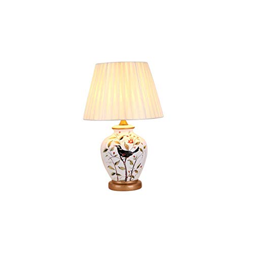 SUNA Large Oriental Ceramic Table Lamp - Chinese Style Remote Control Switch Living Room Bedroom Decorating Table Lamp