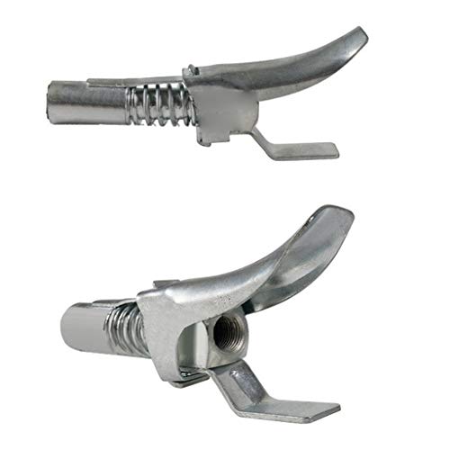 Saying 2-Pack Silver Heavy-Duty Quick Release Grease Coupler, 1/8" NPT, Oil Gun Nozzle/Grease Coupler, Zerk Accessories Durable Locking clamped Metal Quick Release Grease