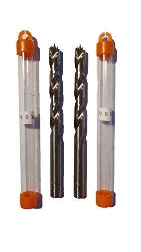 jjw-germany HSS-G Precision Wood Drill Bit Spiral Drill Diameter 9.0 mm Pack of 2