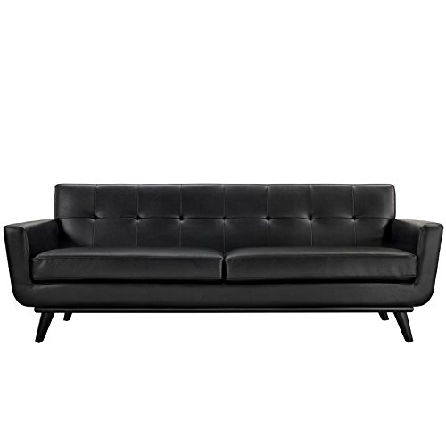 Engage Bonded Leather Sofa in Black
