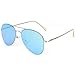 SOJOS Classic Aviator Sunglasses for Women Men Metal Frame Spring Hinges SJ1030, Silver/Blue