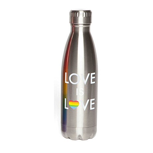 Manna Vogue Pride Love is Love 17 oz. Stainless Steel Double Walled Vacuum Insulated 17 oz Water Bottle | No Sweat | BPA Free | Keeps Drinks Hot and Cold Manna Vogue Pride "Love is Love" 17 oz. Stainless Steel Double Walled Vacuum Insulated 17 oz Water Bottle | No Sweat | BPA Free | Keeps Drinks Hot and Cold