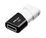 PNY Compact Attaché 16GB USB 2.0 Flash Drive - Black/White - P-FD16GCOM-GE