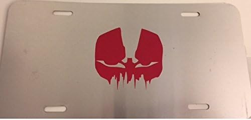 Dark Knight " Bane Mask " Silver with RED Automotive License Frame Insert - Super Hero Batman Style